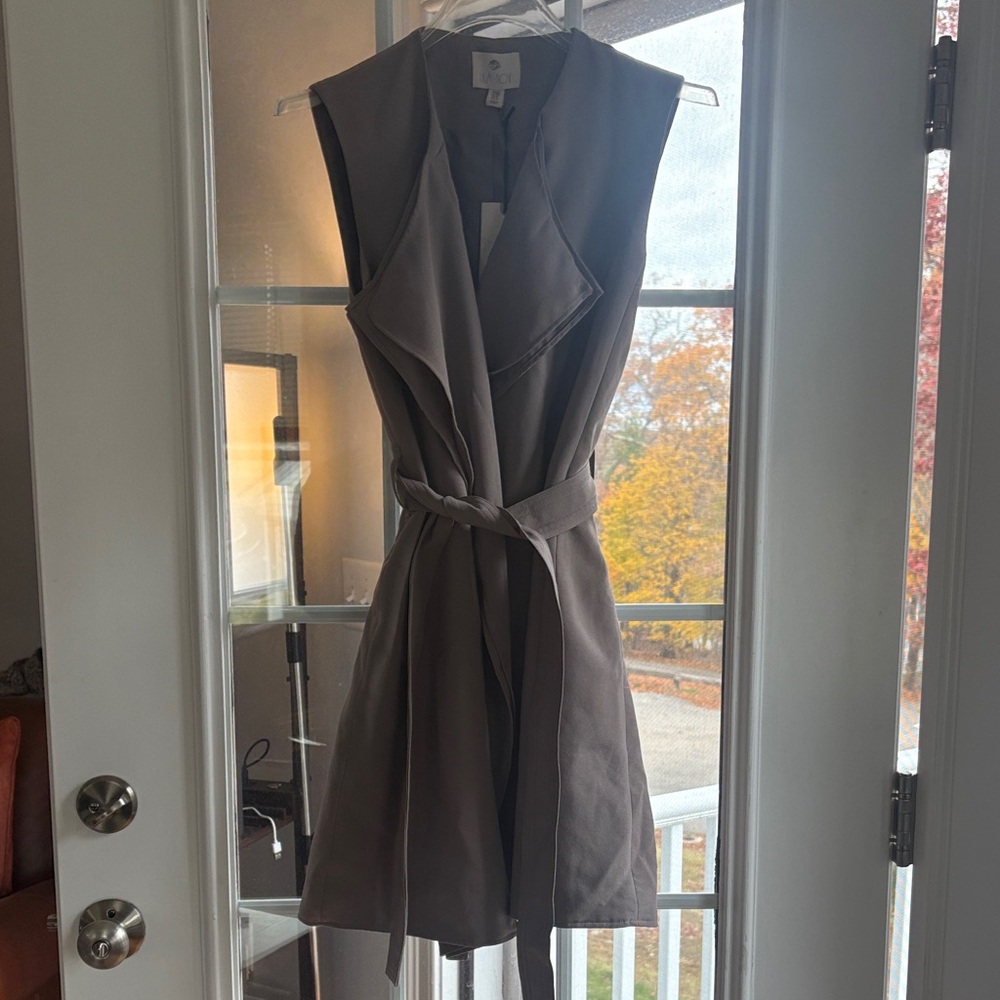 Lila Rose Sleeveless Taupe Mini Dress